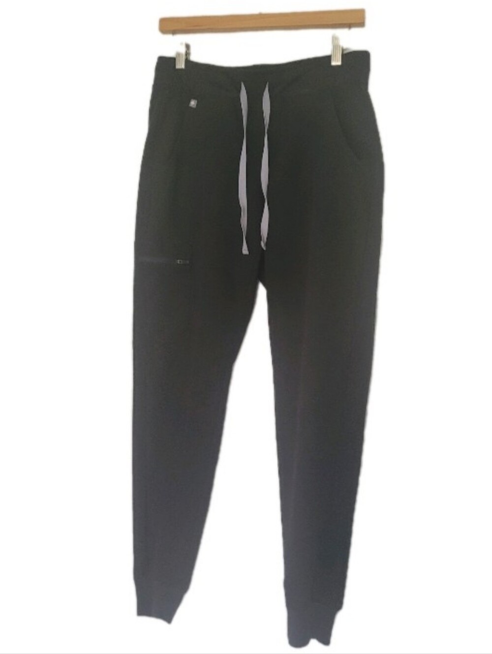 FIGS Zamora Jogger Pants Women's Size S Black Pocket Drawstring Elastic Waist